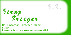 virag krieger business card